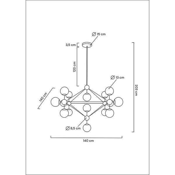 Lampa wisząca ASTRIFERO 15 czarna - Moosee